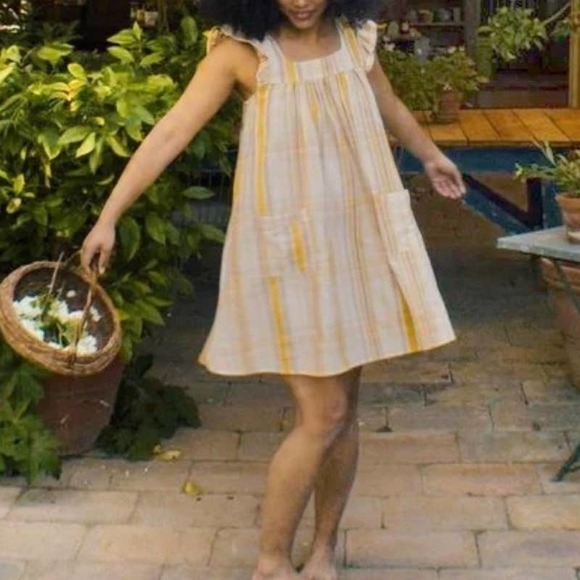 Christy Dawn Yellow Plaid Mini Dress - Picture 3 of 9